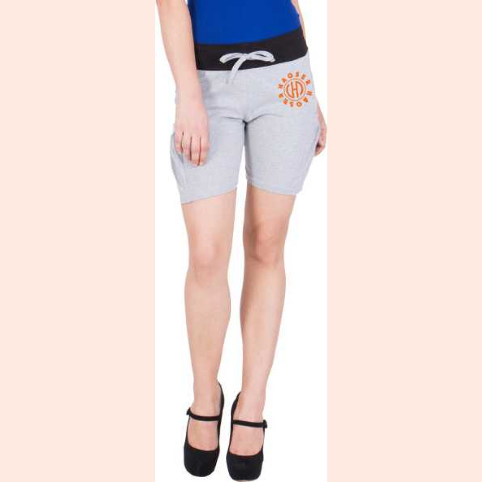 Haoser India Printed Women Grey Regular Shorts