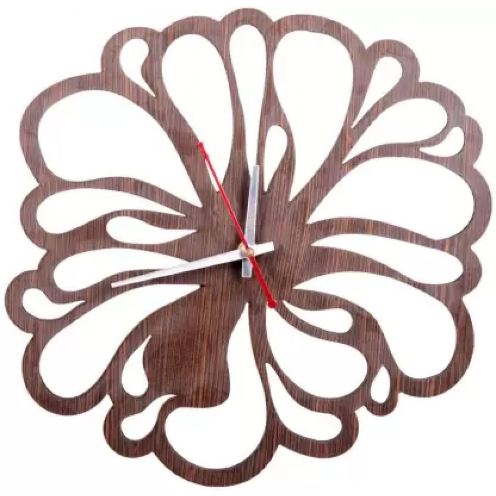 Fashion Bay Pichku Analog 28X28Cmwall Clock(Brown, Without Glass, Standard)