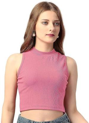 Casual Solid Women Pink Top