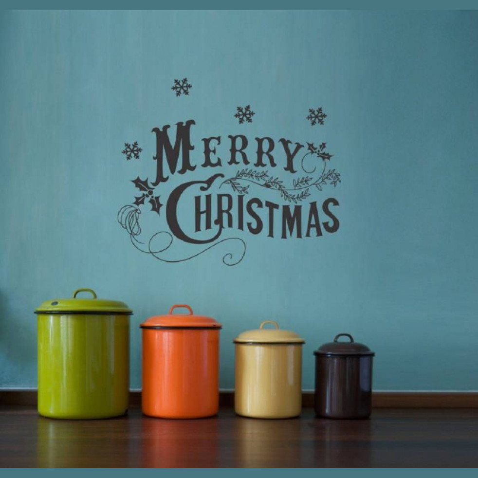 STICKER STUDIO Wall Sticker (Happy christmas,Surface Covering Area - 68 x 58 cm) Large Vinyl