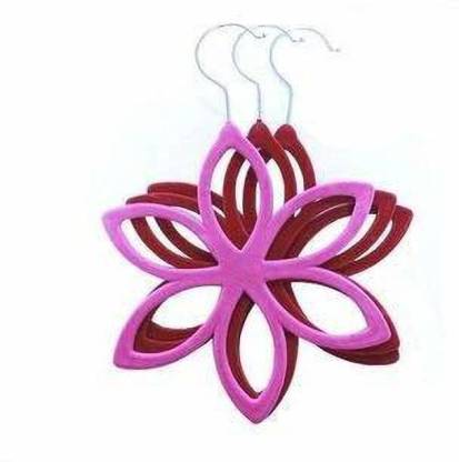 Connectwide Luxury Plastic Flocking 6 Holes Flower Shape Wardrobe Organizer Scarf Hanger/Holder/Organizer 1 Pc Pink Wooden Scarf Hanger For  ScarfÃ¯Â¿Â½(IndianRed (W3C))