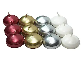 AURA Paraffin Wax Metallic Color Nuggets Unscented, Smokeless Floating Candles with Burn time 5-6 Hours