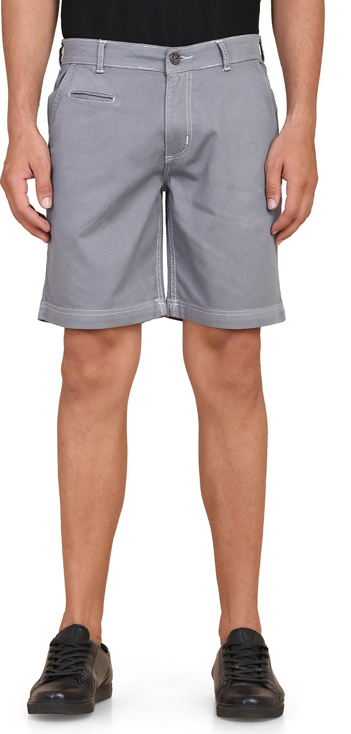 TAHVO Solid Men Grey Chino Shorts 