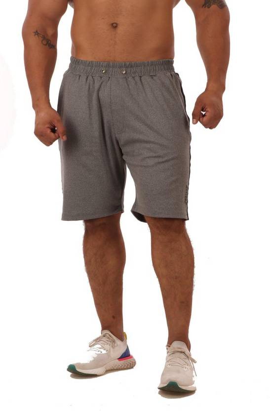 Zesteez Solid Men Grey Gym Shorts