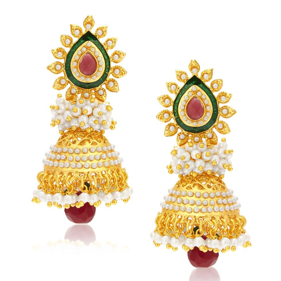 Sukkhi Fabulous Gold Plated Pearl Jhumki Earring For Women
