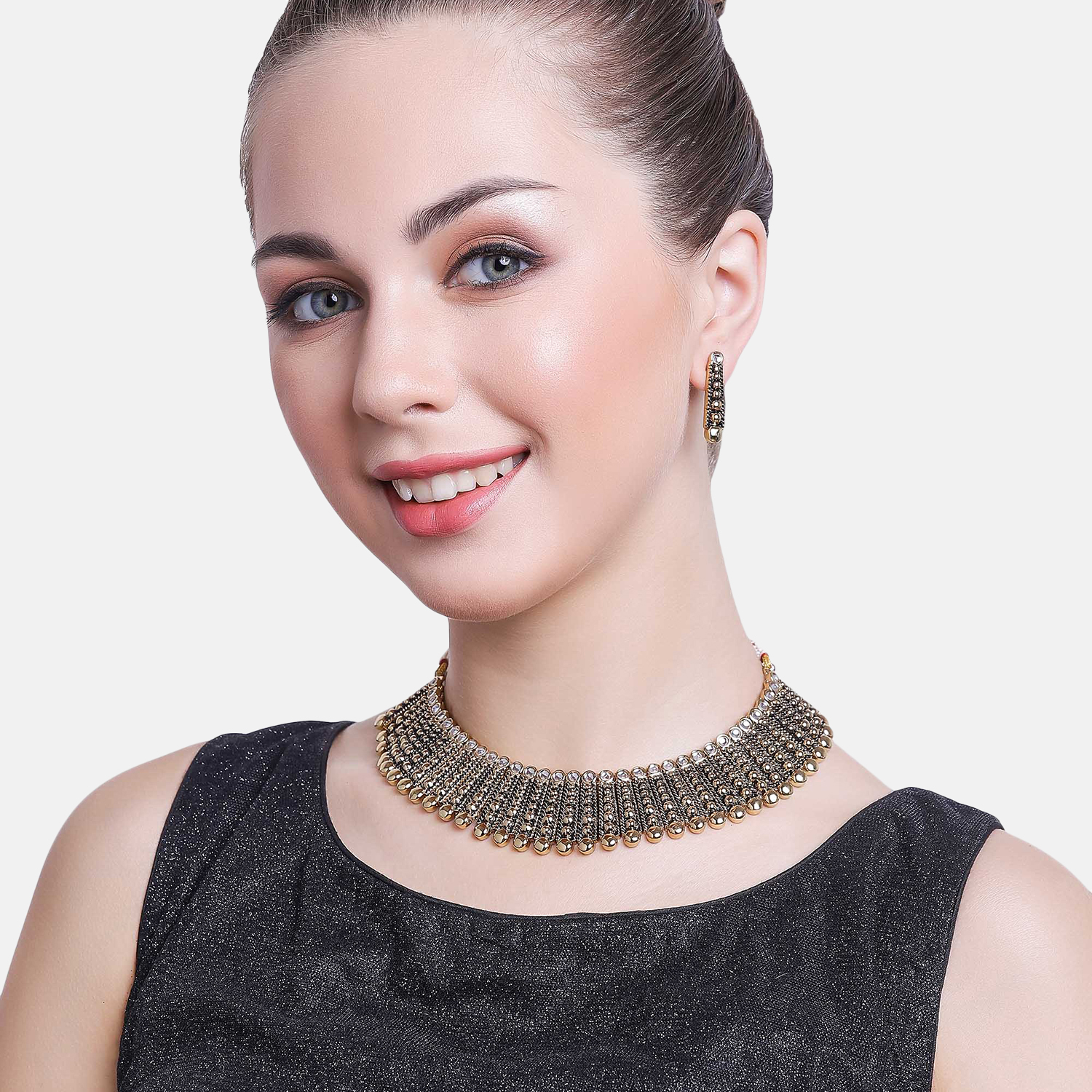 Estele Gold Plated Traditional Adorn Necklace Set for Women 
