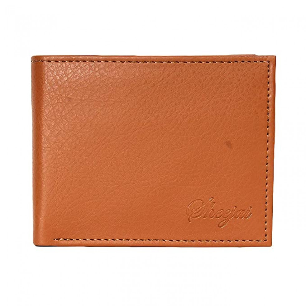 Sheejai Men'S Light Weight Leather Wallet In Tan Brown