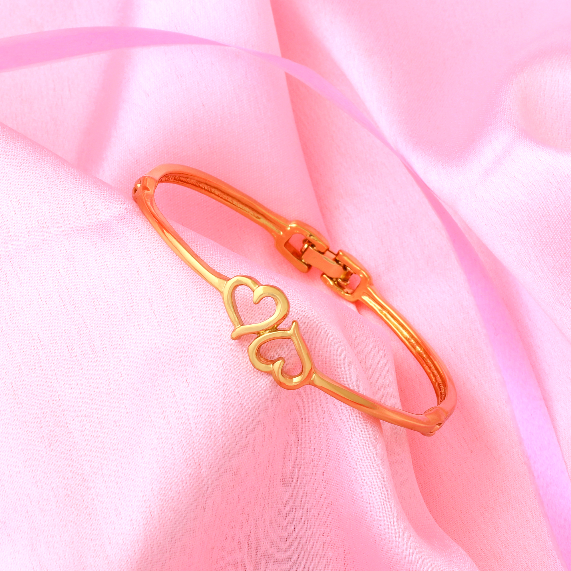 Estele Gold Plated Bonded Heart Designer Bracelet For Girls and Women