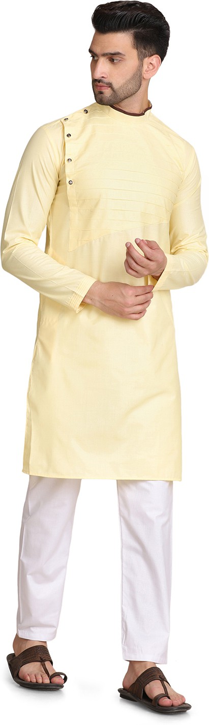 Tahvo Kurta and Pyjama Set For Men (Yellow)