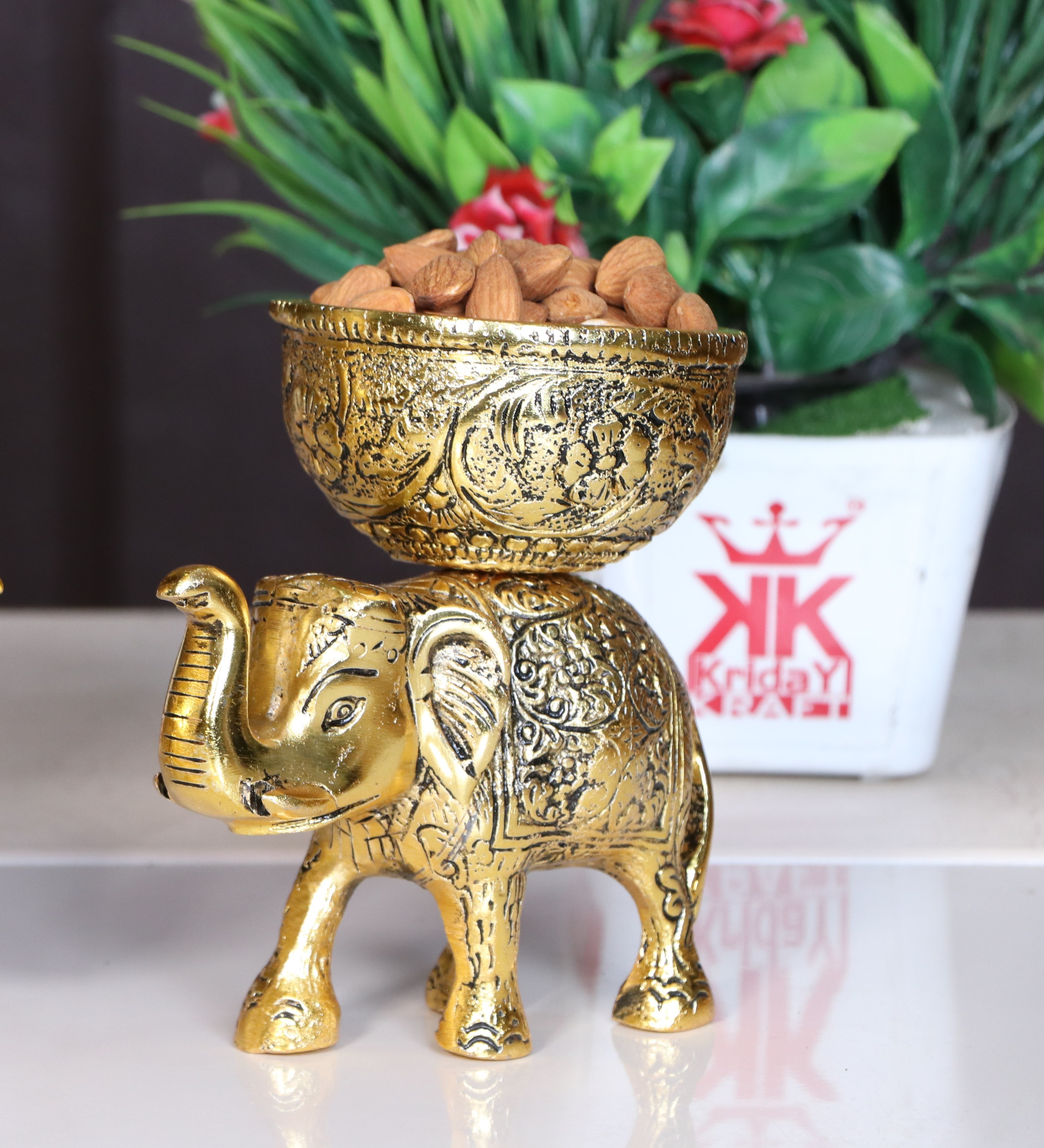 Metal Elephant Dry Fruit Bowl For Your Home