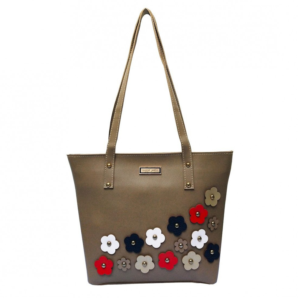 Japrac Shopping Floral Dark Grey Mariquita Handbags