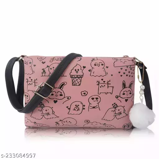 Look out fashion women attractive sling bag (Pink)