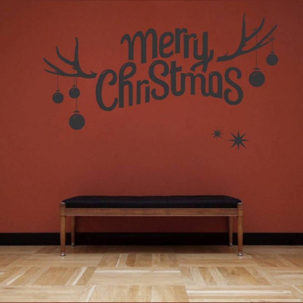 STICKER STUDIO Wall Sticker (Cute merry christmas,Surface Covering Area - 99 x 58 cm) Large Vinyl