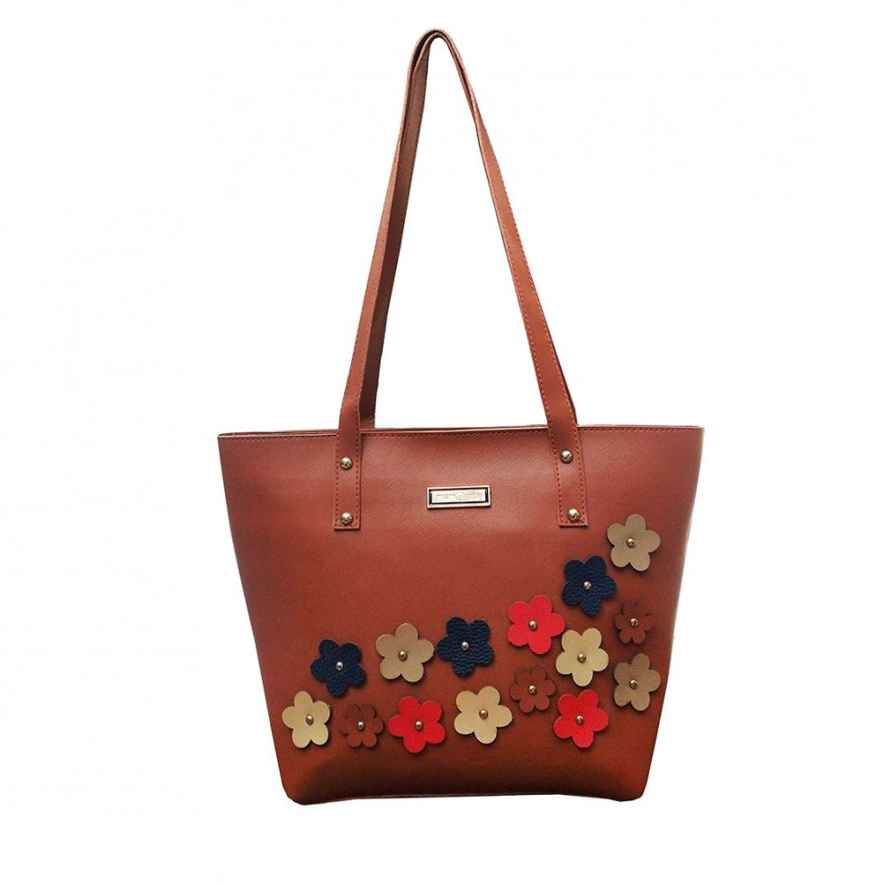 Japrac Shopping Floral Brown Mariquita Handbags