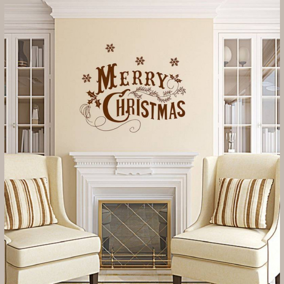 STICKER STUDIO Wall Sticker (Happy christmas,Surface Covering Area - 68 x 58 cm) Large Vinyl