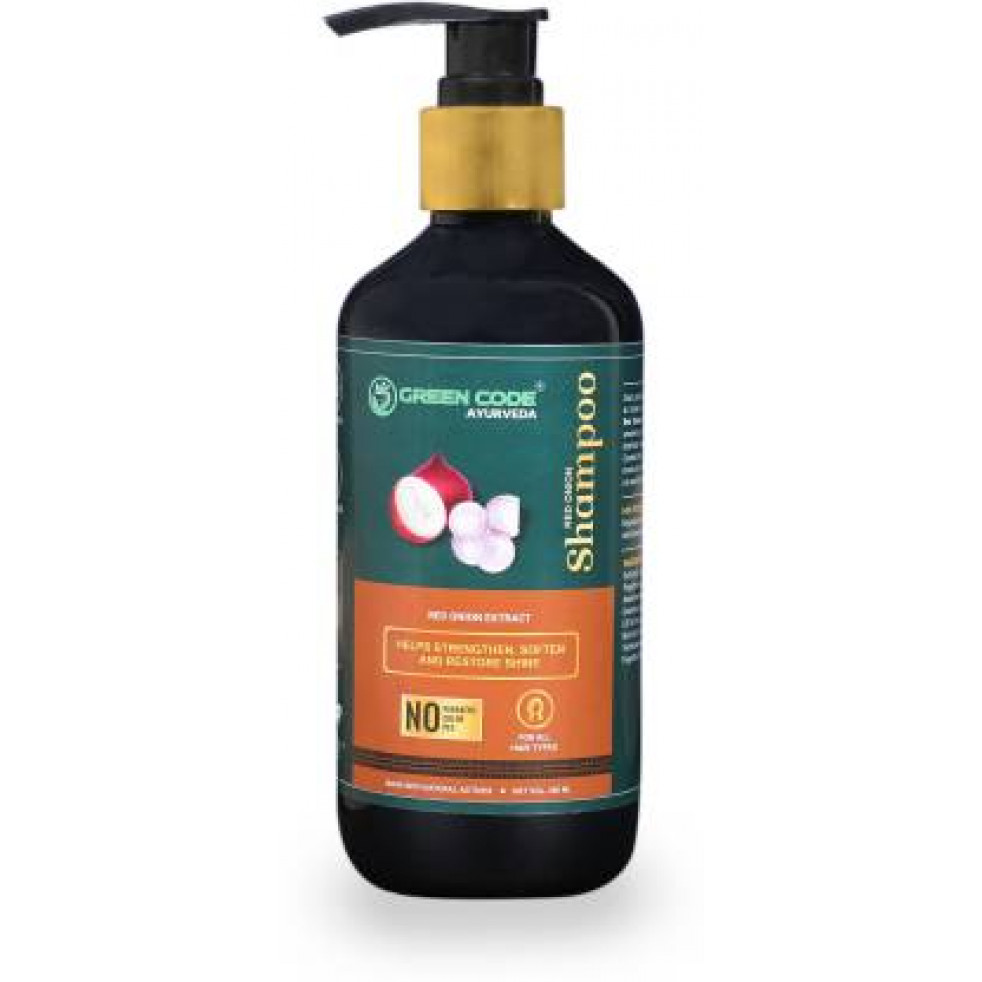Green Code Ayurveda Onion Shampoo With Red Onion Seed Oil Extract, Black Seed Oil (300 Ml)