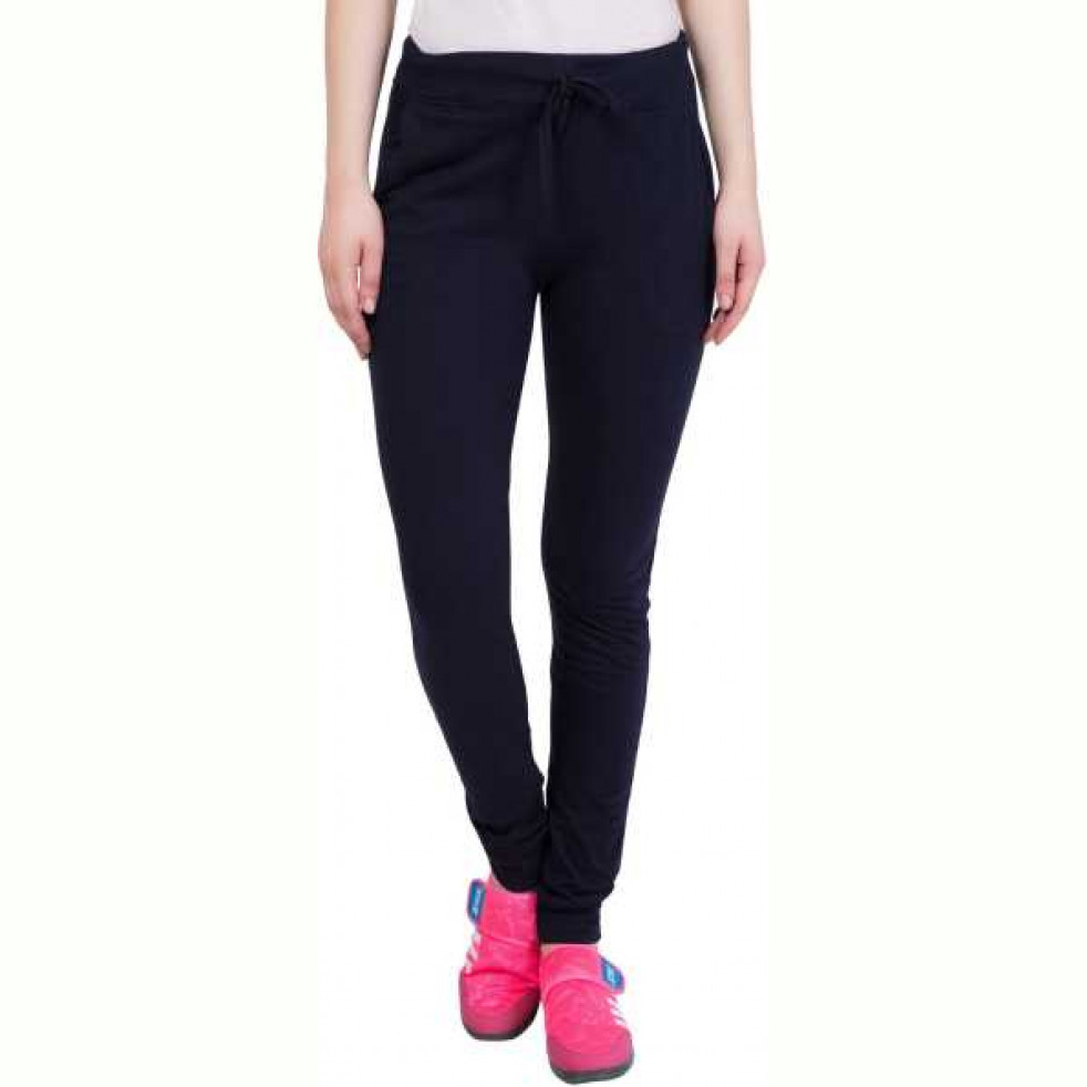 Haoser India Solid Women Track Pant (Blue)