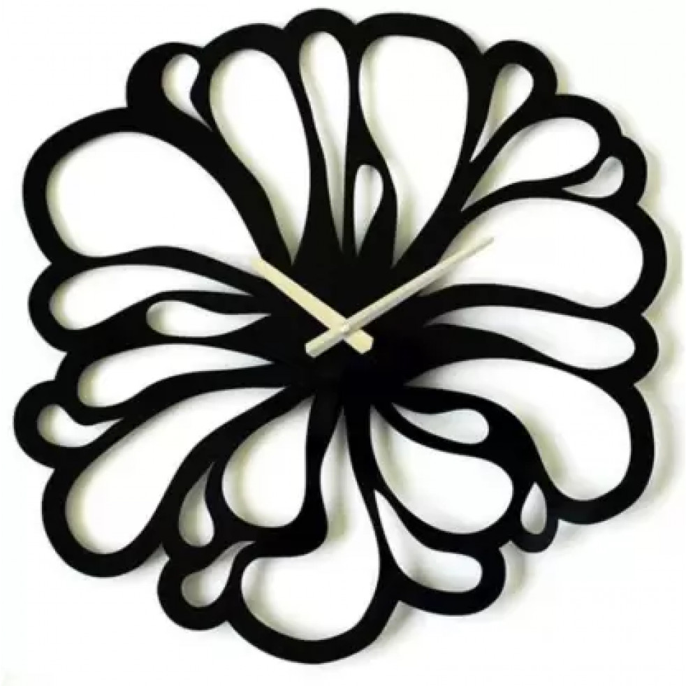 Fashion Bay Pichku Analog 28X28Cmwall Clock(Black, Without Glass, Standard)