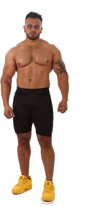 Zesteez Solid Men Black Gym Shorts
