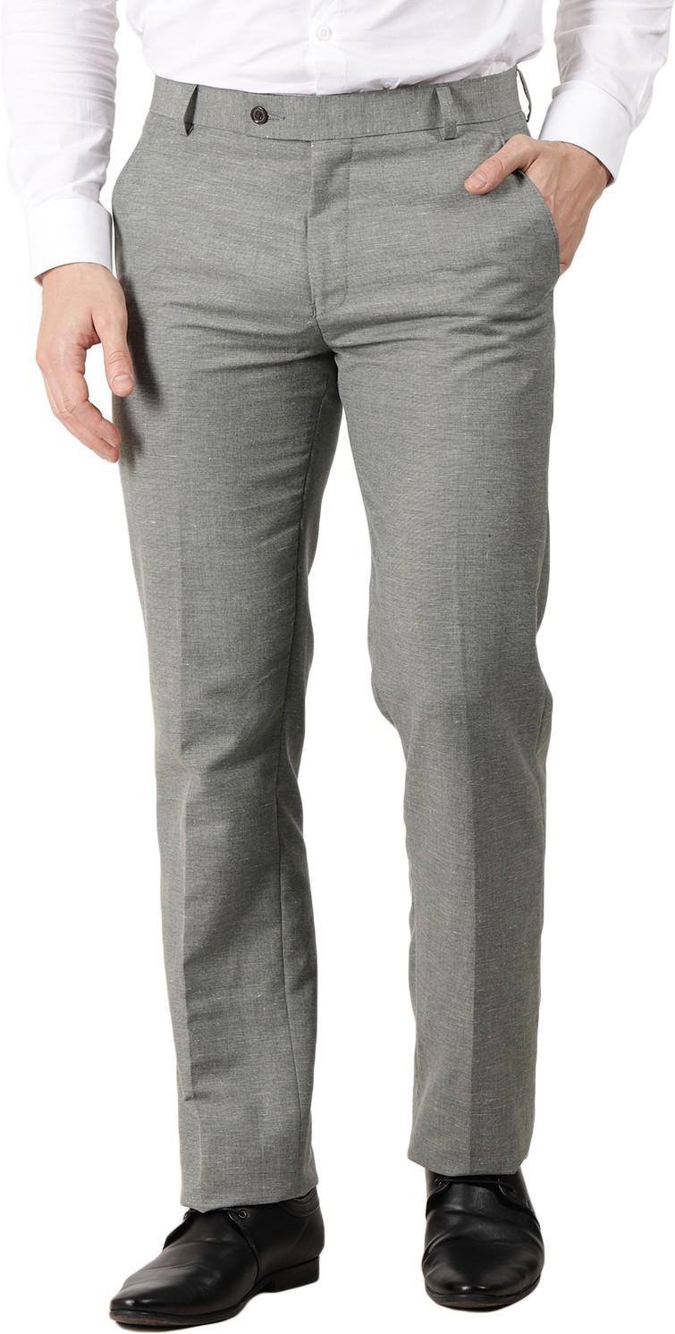 TAHVO Slim Fit Men Light Grey Trousers