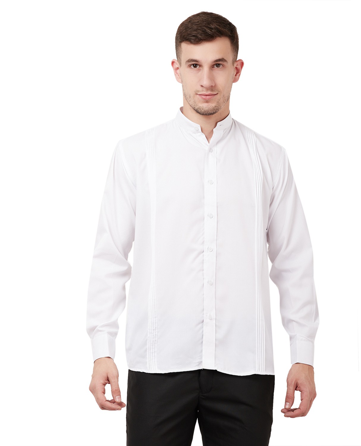 TAHVO Men Solid Formal White Shirt