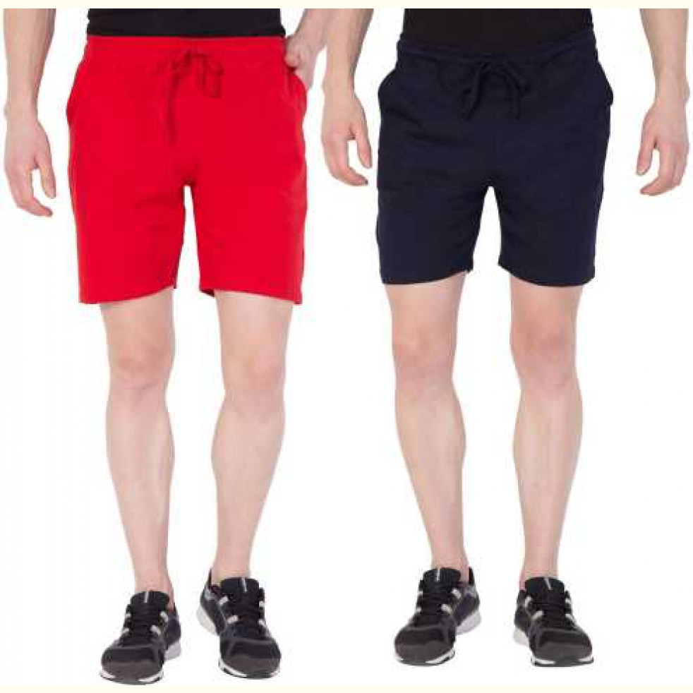 Haoser India Pack Of 2 Solid Men Multicolor Sports Shorts