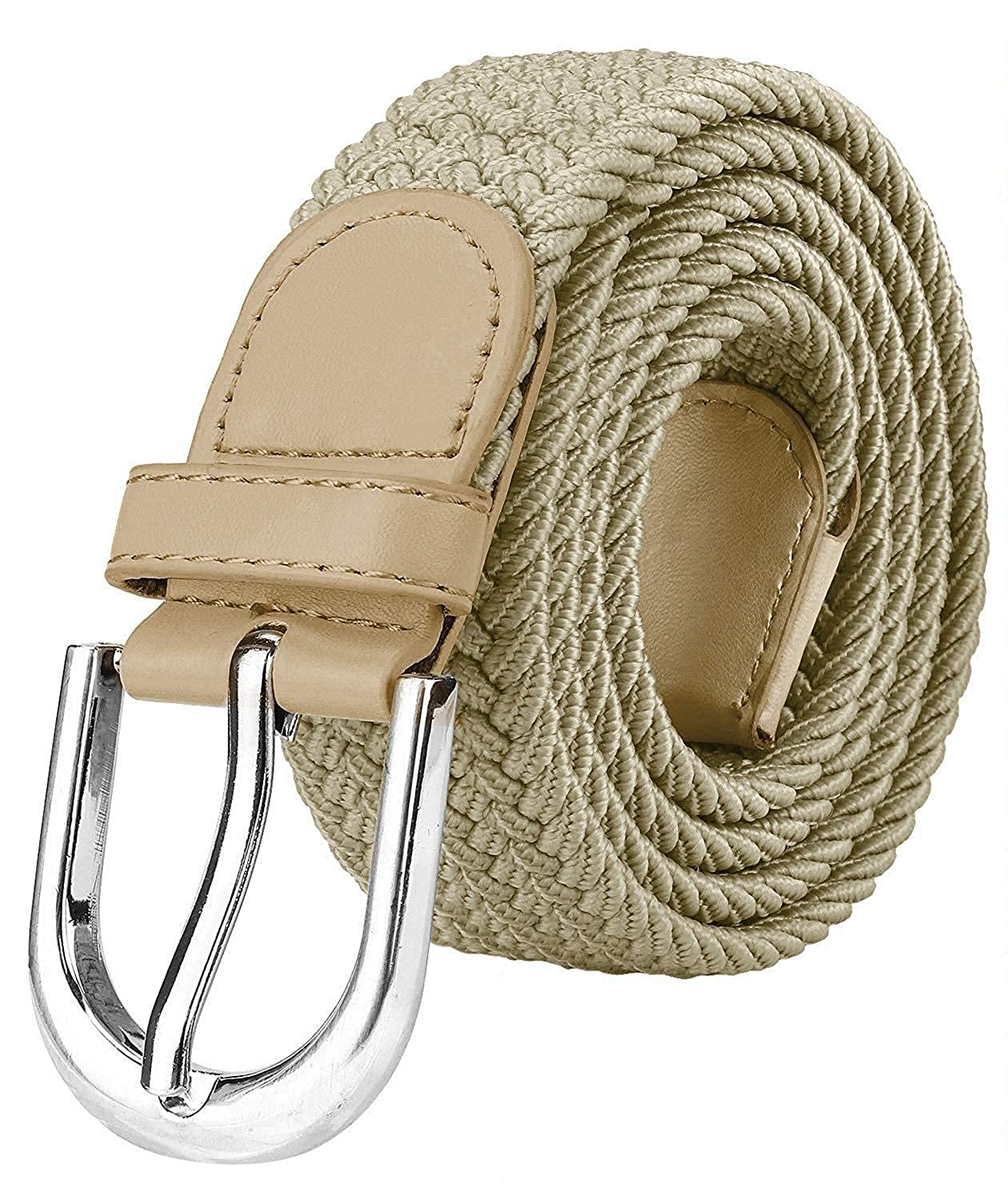 Threadstone Premium Elastic Stretchable Braided Stylish Designer Cotton/Canvas Green Belt