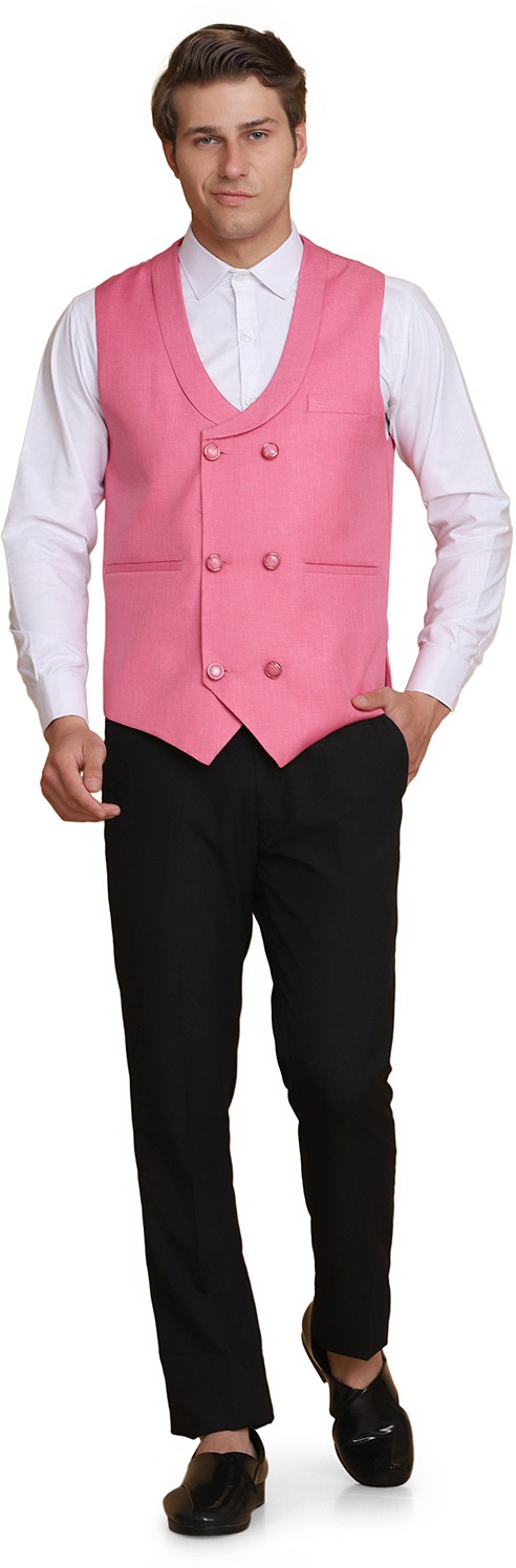 Tahvo Ethnic Jacket and Trouser Set For Mens (Pink)