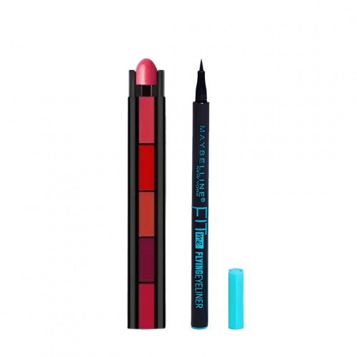 Red Addition Lipstick & Maybelline Black Eyeliner