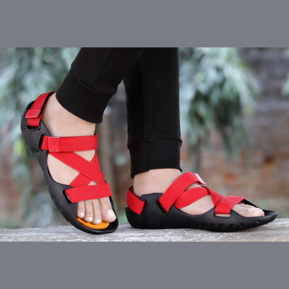 Austrich New Red Sandals For Men