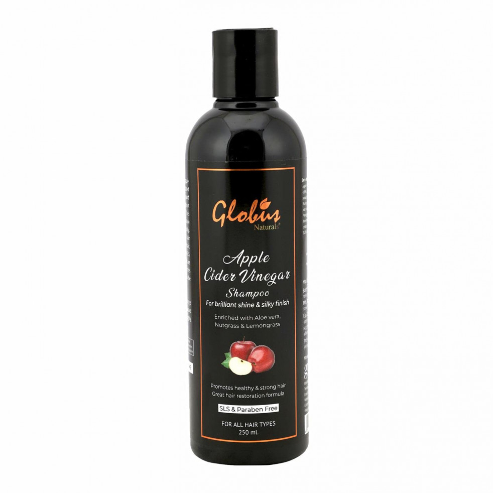 Globus Naturals Apple Cider Vinegar Shampoo For Brilliant Shine&Silky Finish,250Ml