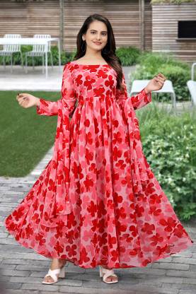 Flared/A-Line Gown (Red)