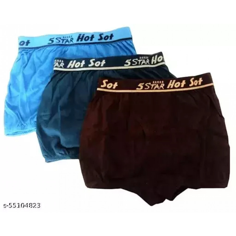 men cotton solid underwear pack of 3-multicolor