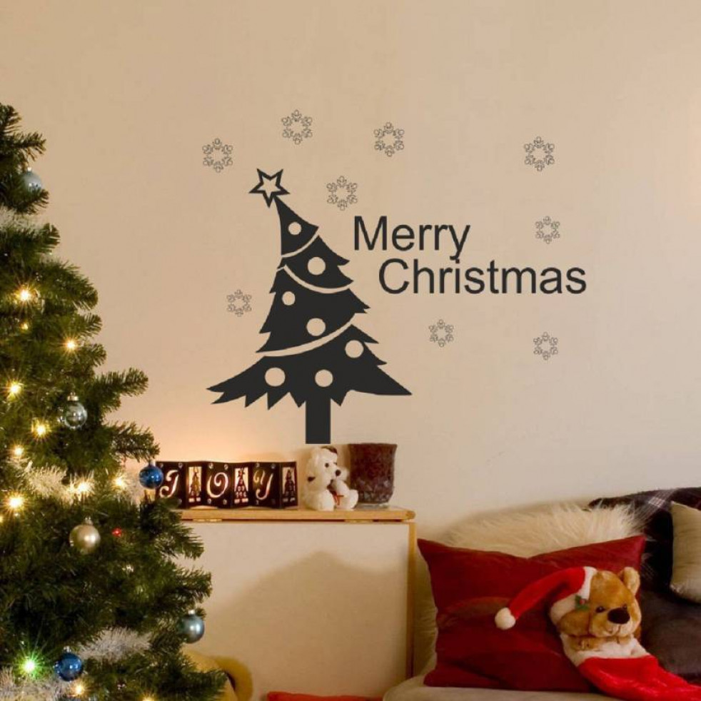 STICKER STUDIO Wall Sticker (Christmas tree,Surface Covering Area - 68 x 58 cm) Large Vinyl