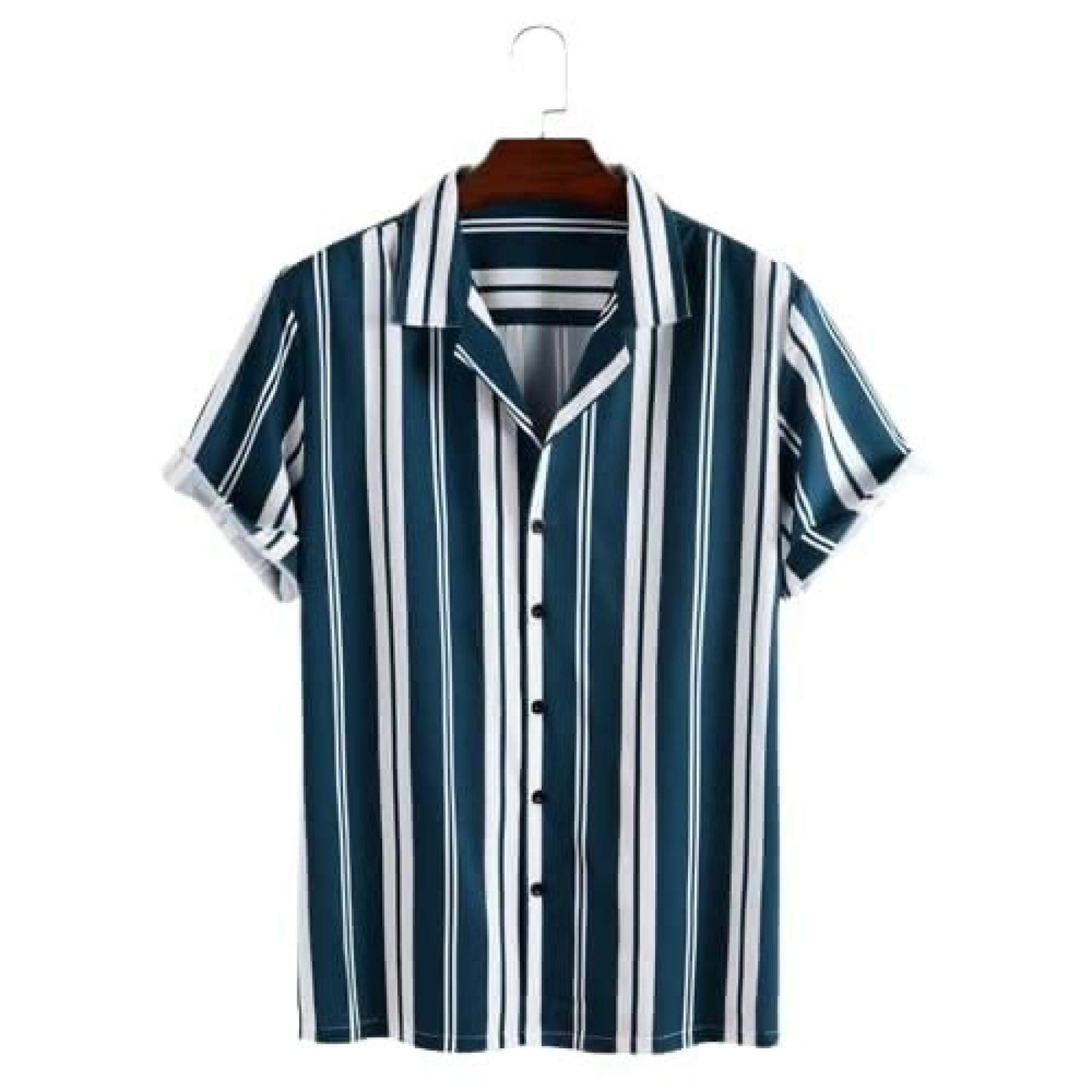 New Designer Lycra Half Sleeve Shirt (Teal Blue)