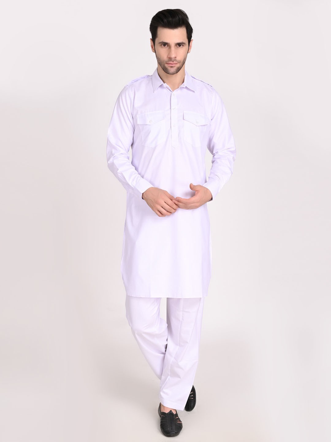 Tahvo Pathani Suit Set For Mens (White)