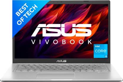 ASUS Vivobook 14 Core i3 11th Gen 1115G4 - (8 GB/512 GB SSD/Windows 11 Home) X415EA-EK322WS Thin and Light Laptop  (14 Inch, Transparent Silver, 1.60 kg, With MS Office)
