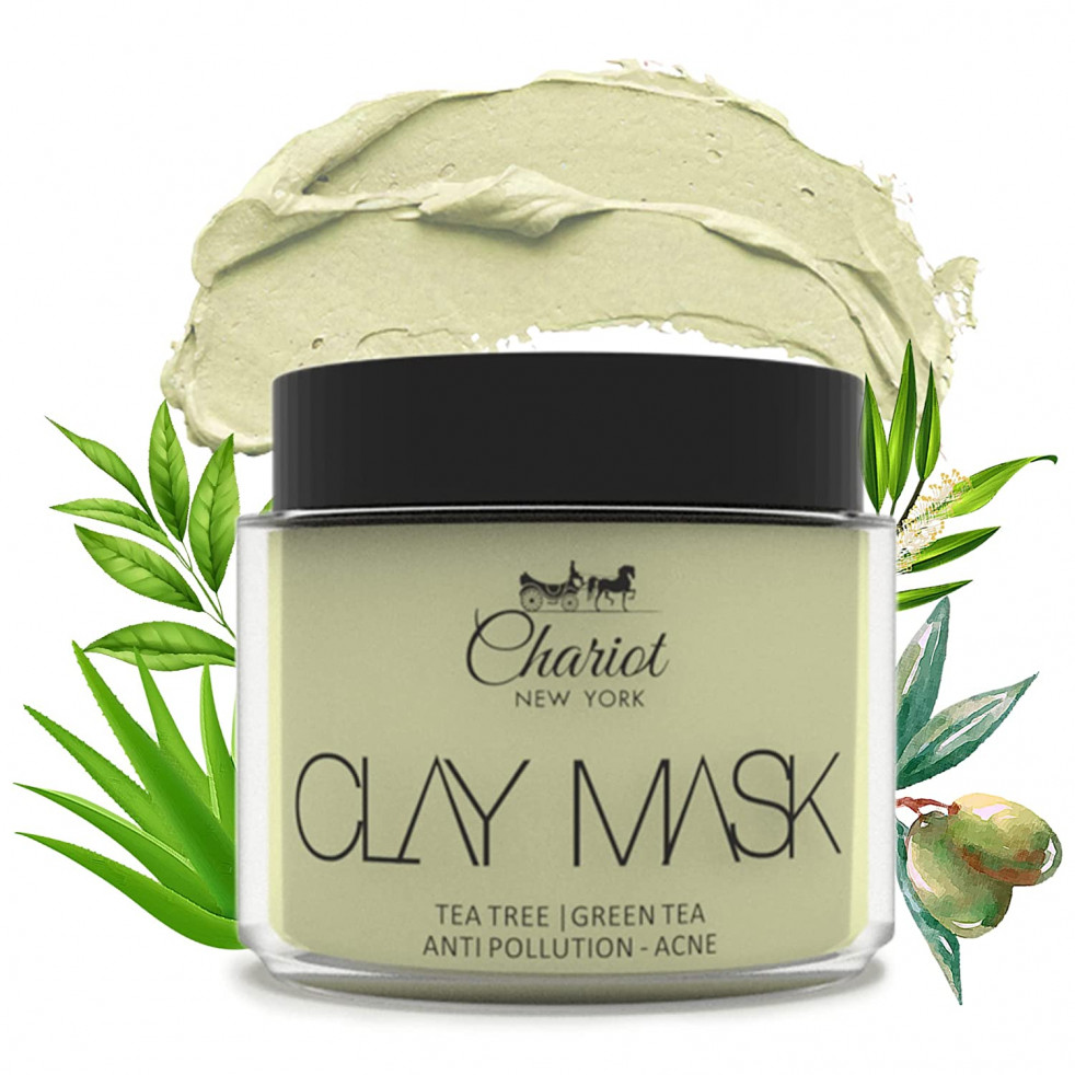 Chariot New York Tea Tree Green Tea Anti Pollution-Acne Vegan Face Clay Mask 60g