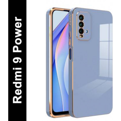 KartV Back Cover for Mi Redmi 9 Power  (Blue, Gold, Electroplated, Silicon, Pack of: 1)