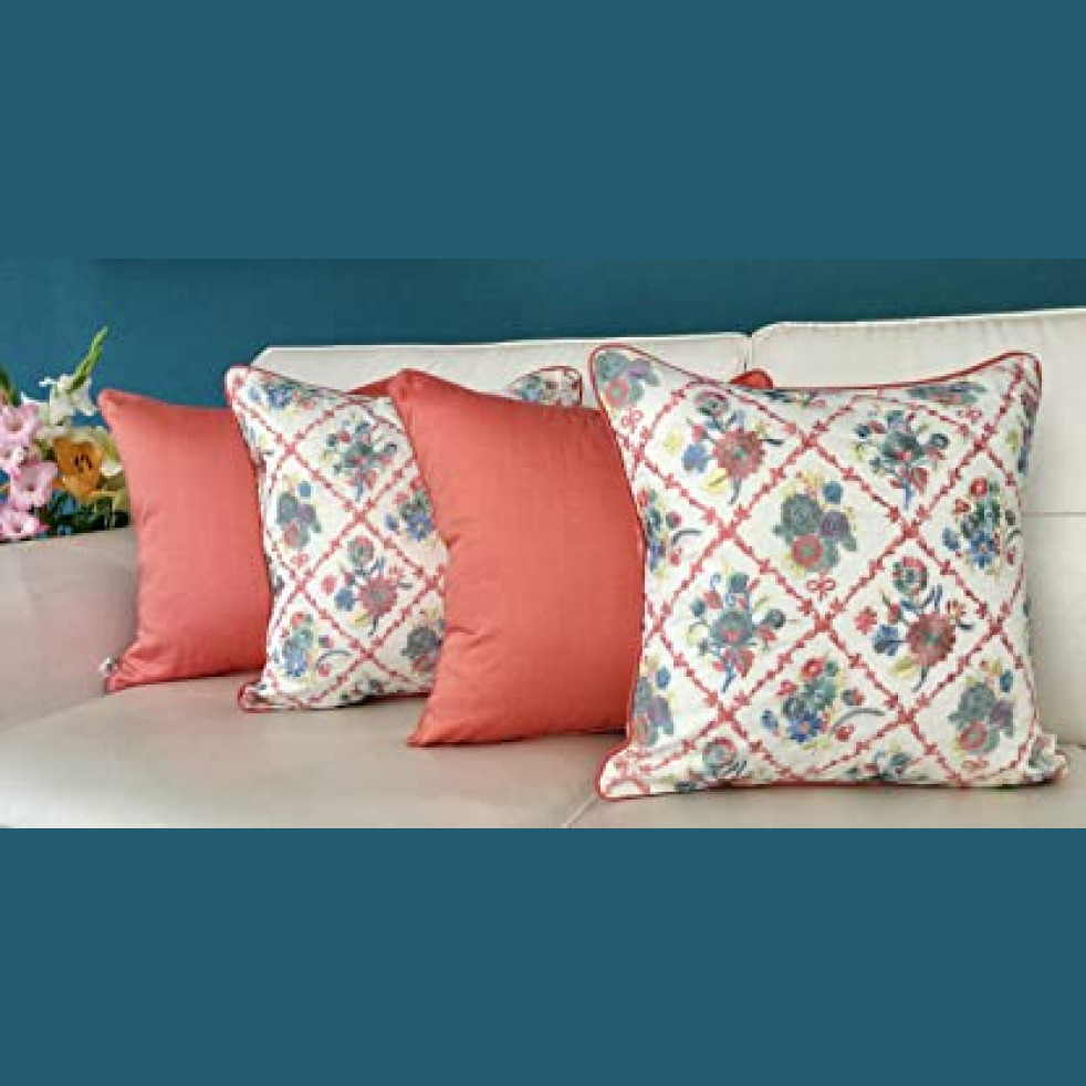 Tara Sparkling Homes Embroidered Cushion Covers - (Set Of 4)