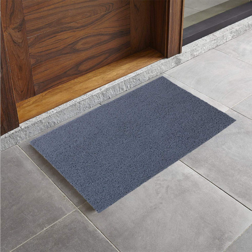 BB BACKBENCHERS Pvc Anti- Slip Doormat (15X24 Inch, Grey)