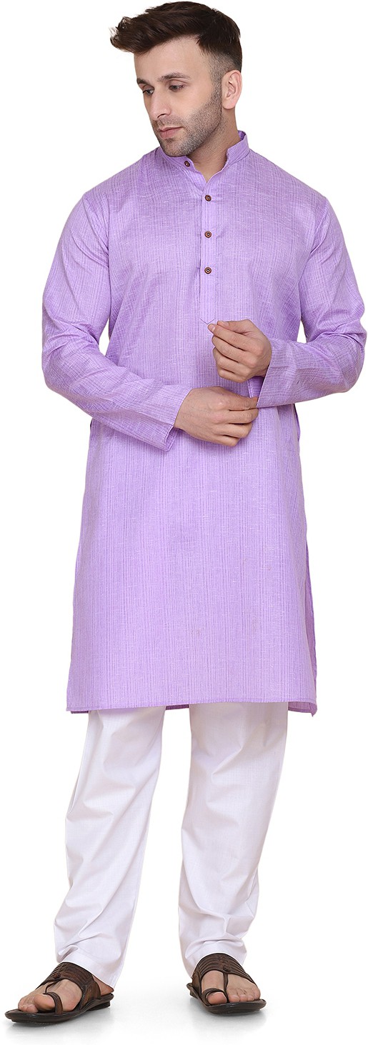 Tahvo Kurta and Pyjama Set For Mens (Purple)