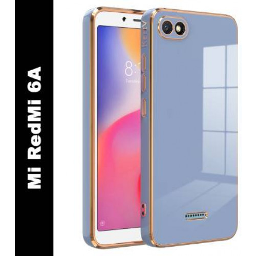 KartV Back Cover for Mi Redmi 6A, Mi Redmi 6A  (Blue, Gold, Electroplated, Silicon, Pack of: 1