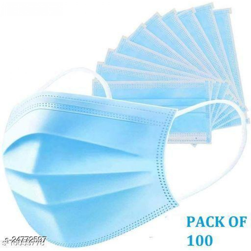Malik handloom Useful 3 Ply Face Mask pack of 100