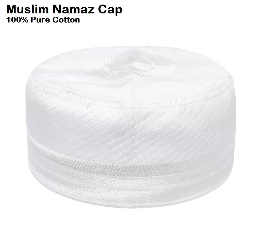 Muslim Namaz Caps For Men'S & Boys - White