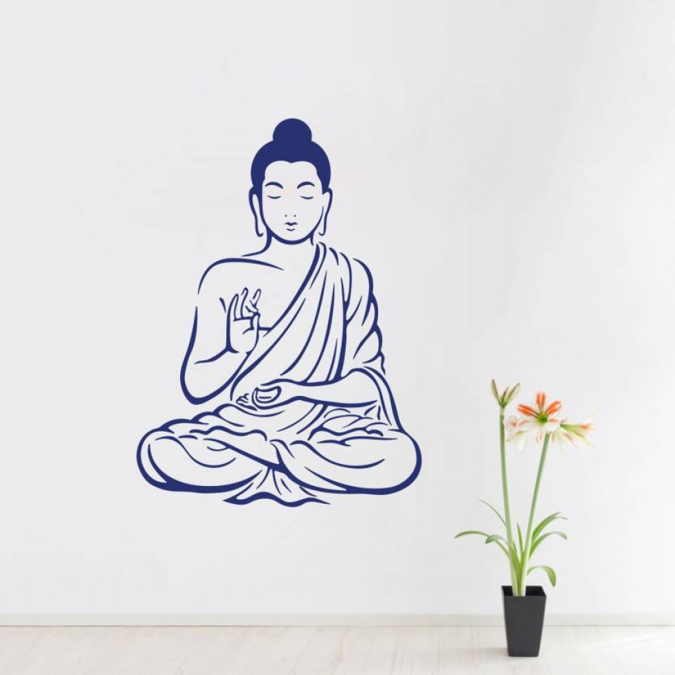 STICKER STUDIO Wall Sticker (Full lord budha ,Surface Covering Area - 58 x 78 cm) Large Vinyl
