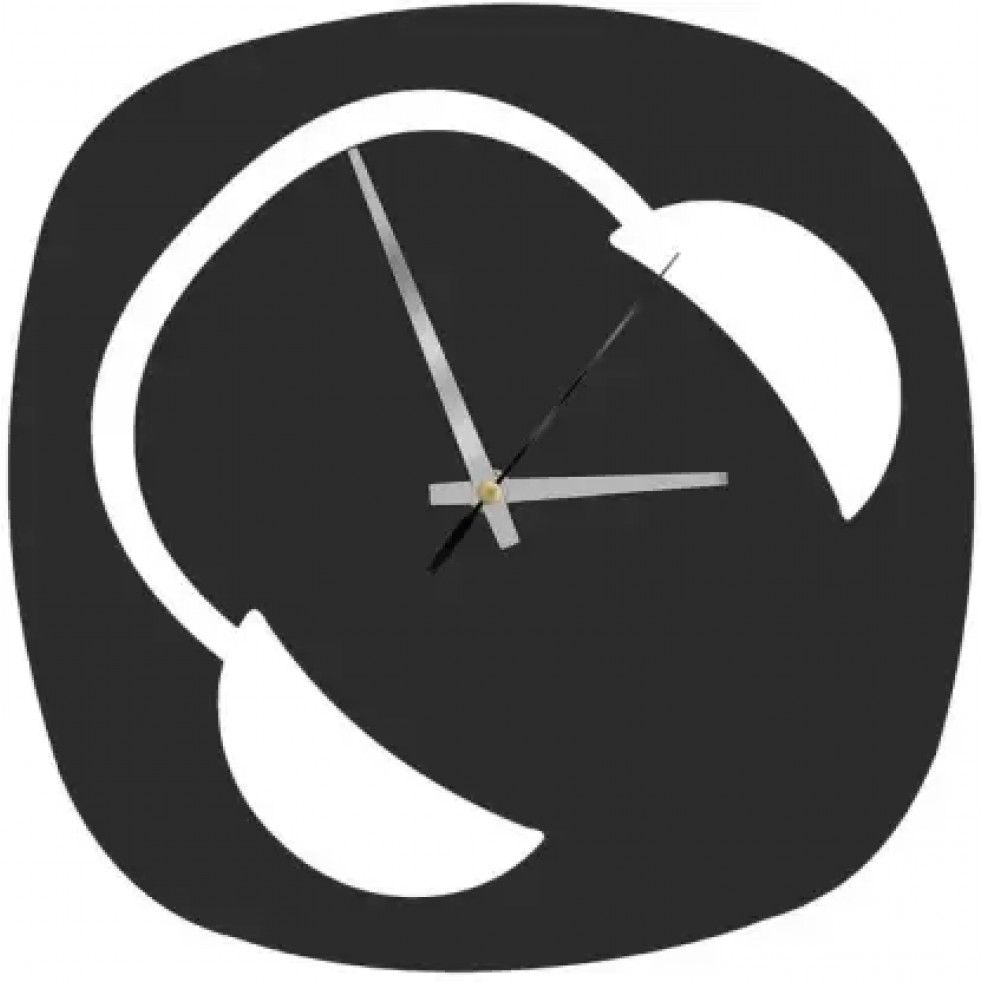 Fashion Bay Headphone Analog 28X28Cmwall Clock(Black, Without Glass, Standard)