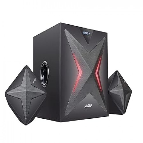 F&D F550X 112 W 2.1 Channel Bluetooth Multimedia Speakers with Subwoofer Satellite Speaker, Multicolor LED Display, Remote, USB, SD Card, NFC