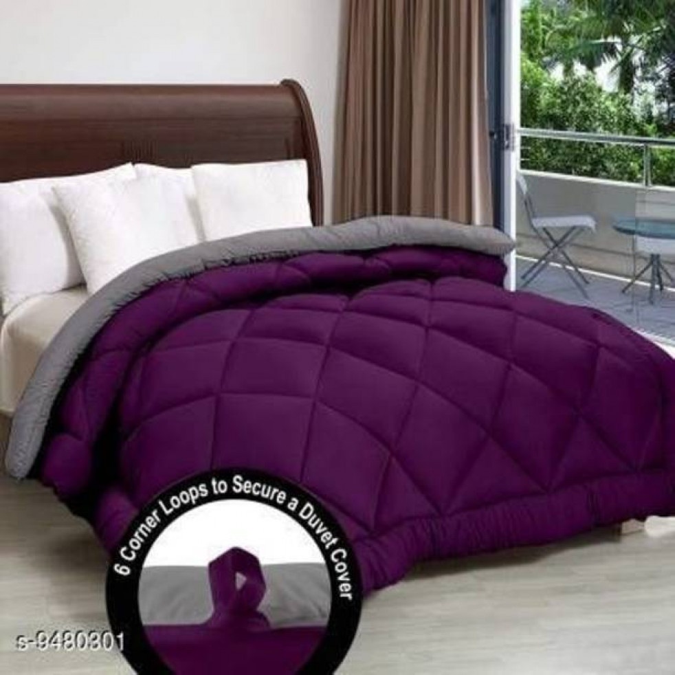 Quilt n Razai Solid Single Comforter for AC Room Microfiber (Purple)
