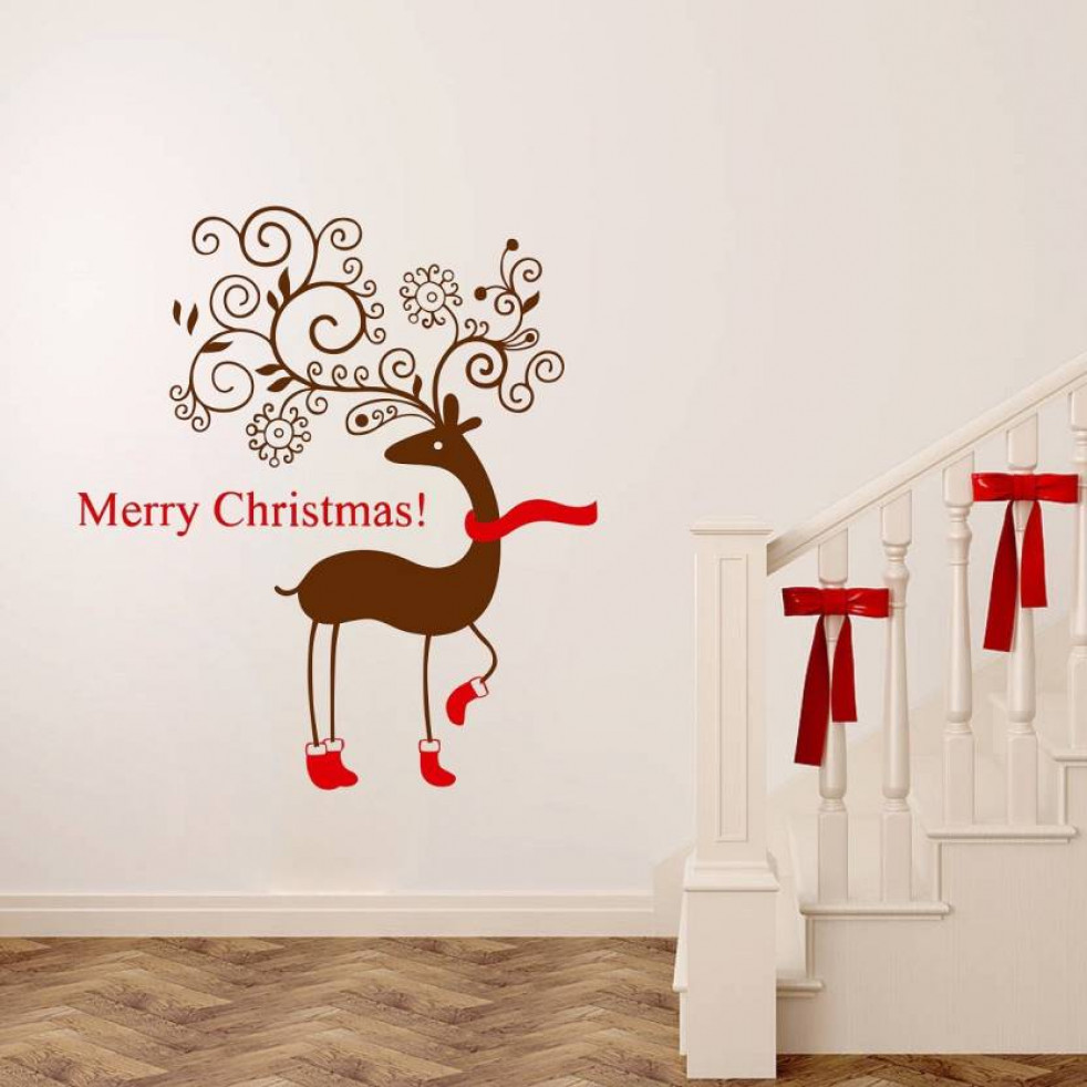 STICKER STUDIO Wall Sticker (Merry Christmas,Surface Covering Area - 58 x 66 cm) Large Vinyl